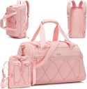 Pink Women's 40L Gym Duffel with Shoe Compartiment - Porter sur le week-end sac de nuit - article personnel Travel Workout Tote