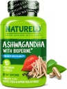 NATURELO Ashwagandha poudre de racine biologique - supplément naturel à base d'herbes pour la fatigue, le stress, l'amélioration de l'humeur - avec extrait de poivre noir - 90 capsules végétaliennes