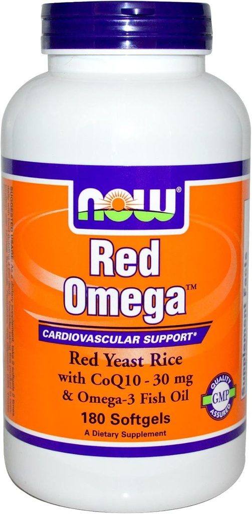Nourriture - Red Omega Riz de levure rouge avec CoQ10 30 mg. - 180 Softgels