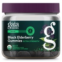 Gaia Herbs Black Elderberry (Sambucus Nigra) Gommies Extra Strength - Delicious Immune Support Supplément - Fabriqué avec des mûres noires certifiées biologiques pour le système immunitaire Support - 80 Gommies