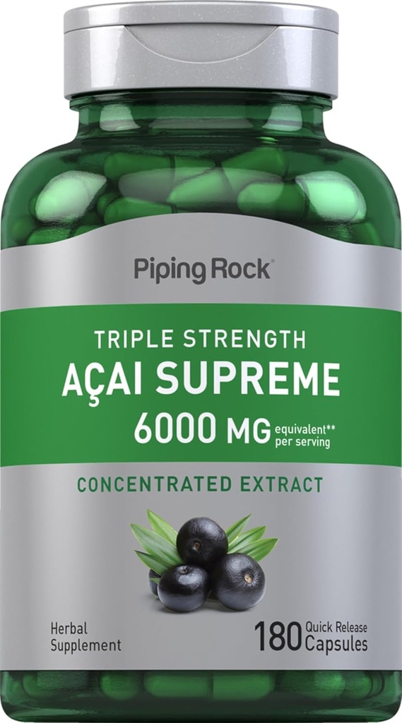 Piping Rock Acai Berry Supplément de 6000mg de 180 capsules