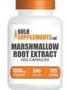 BulkSupplements.com Capsules d'extrait de racine de marshmallow - Supplément à base de plantes, Marhmallow Root 1200mg - Sans gluten, 2 capsules par portion, 240 Nombre (paquet de 1)