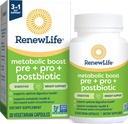 Renouveler la vie Boost métabolique Pre + Pro + Postbiotique; Prébiotiques, probiotiques et postbiotiques Soutenir la santé digestif optimale et la santé métabolique; 30 Capsules végétariennes*