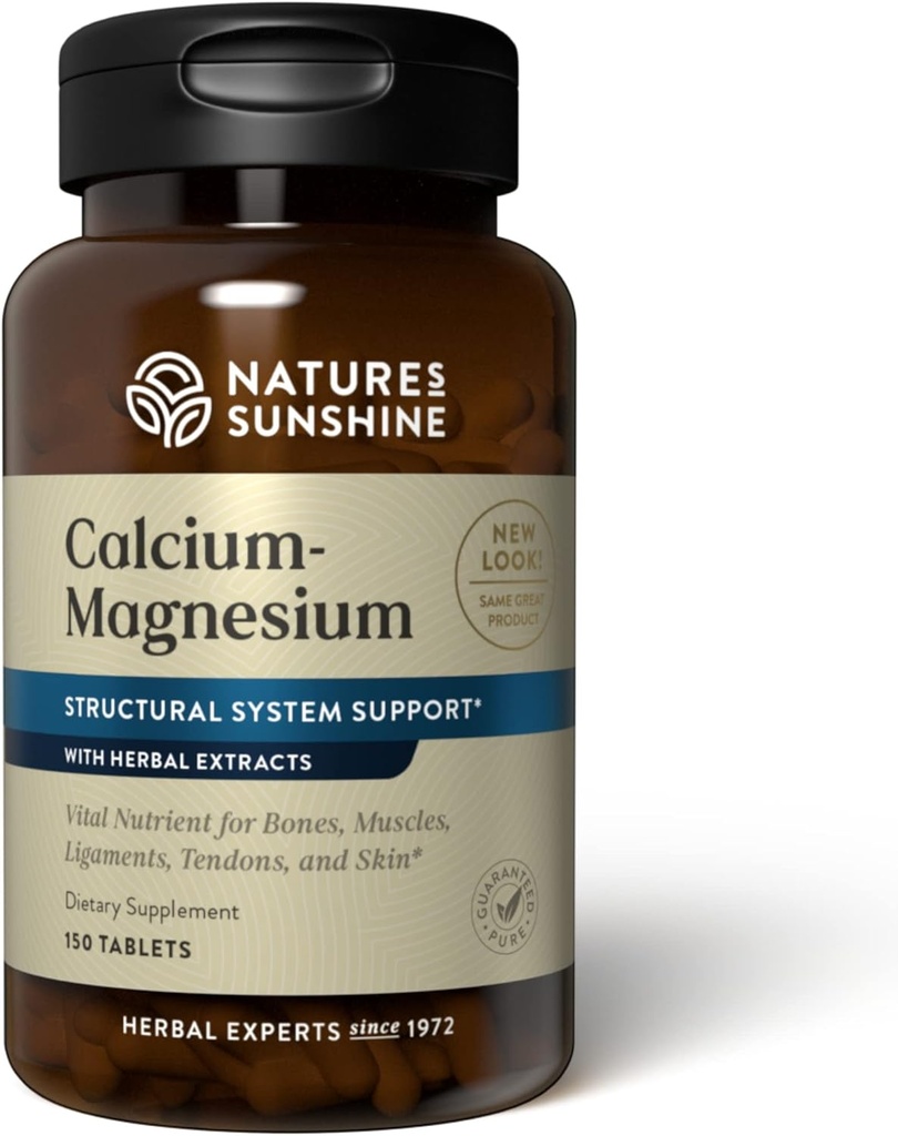 Nature's Sunshine Calcium-Magnésium, SynerPro, 150 comprimés , Calcium Multivitamine fournit des nutriments vitaux pour les os, les muscles, les ligaments, les tendons et la peau
