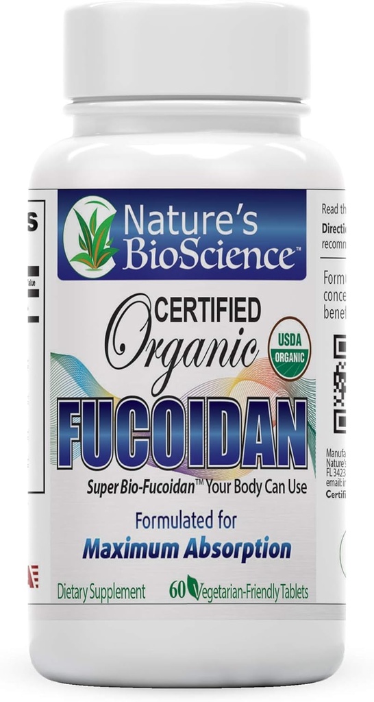 Nature’s BioScience ® Certified USDA Organic Fucoidan; Formulated for Maximum Benefits; with Bio-Enhancers to Maximize Fucoidan’s Absorption into The Blood Stream.