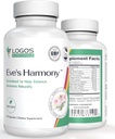 Eve's Harmony Menopause Supplement, Hormone Support for Women with Soy Isoflavones, Black Cohosh & Red Raspberry, Non-GMO Natural PMS & Menopausal Symptom Support, 60 Capsules