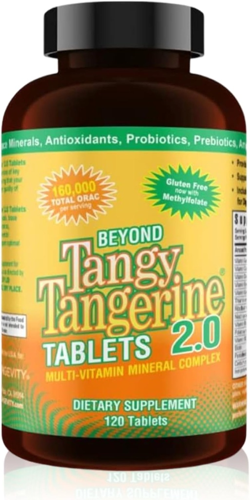Youngevity Beyond Tangerine 2.0 Multi-Vitamine & Complexe Minéral - Fabriqué avec des aliments naturels et entiers