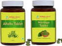 HERBAL HILLS Alfalfa Comprimé et Moringa Feuille Comprimé Boîte de 2 Combo