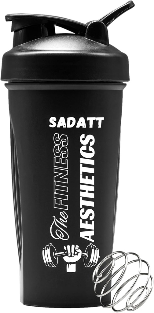 Bouteille SADATT 28 once de shaker protéinique pour gymnastique et pré-entraînement - sans BPA, sans fuite-proof, lave-vaisselle sans danger