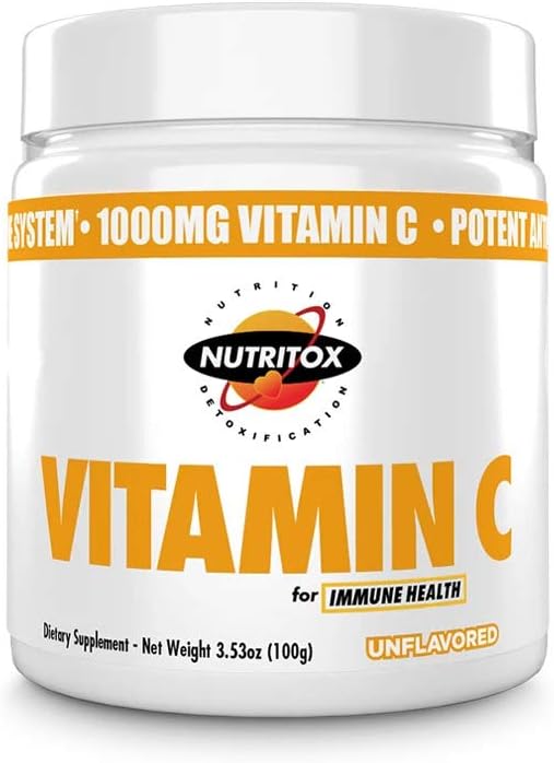 Vitamin C Powder Supplement - Pure Ascorbic Acid - Non-GMO - Unflavored Powdered Vitamin C - 100 Servings