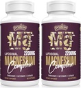 Complexe de magnésium liposomique 2200MG Softgels,Thréonate de magnésium, Glycinat de magnésium, Citrate de magnésium, Supplément trois en un, sans gluten, 60 Softgels (120 Nombre (paquet de 2))