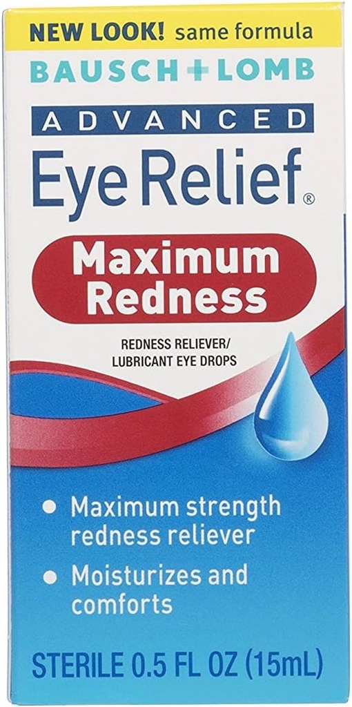 Bausch et Lomb Advanced Redness Relief Drops, 0.5 Ounce - 3 par cas.
