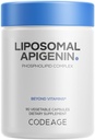 Codeage Liposomal Apigenin Supplément, Approvisionnement de 3 mois, Extrait quotidien de camomille flavonoïde, Complexe de phospholipides liposomiques, Huile de tournesol non-OGM, Mélange végétalien de phosphatidylcholine, Sans gluten, 90 Compte