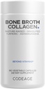 Codeage Bone Broth Organic Collagen Peptides Capsules Supplément, Bone Broth Grass Fed Beef, Poulet à marge libre, Turmeric & Ashwagandha - Collagen Types I, II, III - Non-OGM - 180 capsules