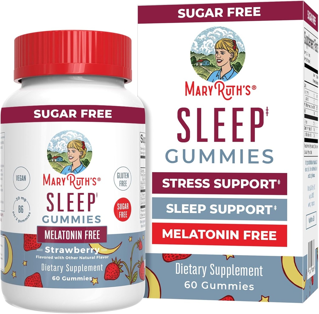MaryRuth Organics Sleep Gummies (en anglais seulement) Sans sucre (en anglais seulement) Pas de mélatonine (en anglais seulement) L Theanine (en anglais seulement) Feuille de baume de citron (en anglais seulement) Camomille (en anglais seulement) Vitamine B6 (en anglais seulement) Relaxation & Sleep Support (en anglais seulement)
