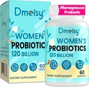 Suppléments de ménopause pour femmes, 120 milliards CFU Probiotics Complex, 13-en-1 Herbes Probiotics Complex, pour le soulagement de la ménopause, l'équilibre hormonal, les éclairs chauds, les sueurs nocturnes, les swings d'humeur, Gut & immunité - 60 Capsule