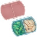 Sibba Pill Organizer Box Case 2 PCS Waterproof Travel Medicines Container Purse Essentials Petit Cute Fish Oil Holder Suppléments Mini Pillbox Dispenser Rappel Portable Poche Poche Accessoires