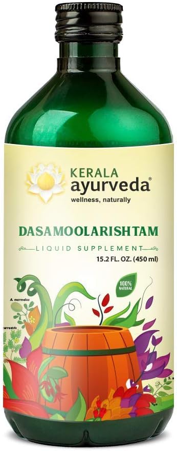 Kerala Ayurveda Dasamolarishtam - Supplément liquide ayurvédique pour une digestion saine, une énergie équilibrée et une respiration saine, 15.21 Fl Oz