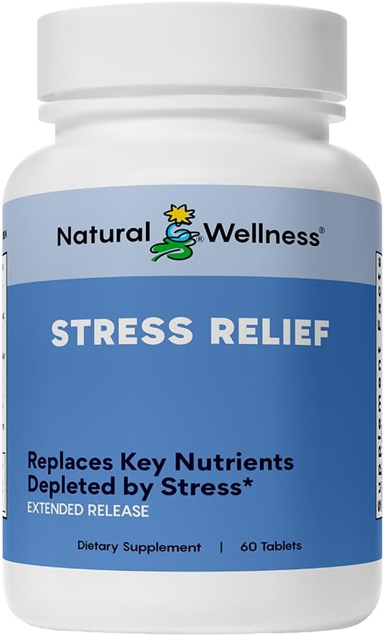 Natural Wellness Stress Relief – Formule de libération prolongée avec Magnésium, Valérien, Hops & Skullcap – Promotes Calme, Focus, Relaxation et Équilibre énergétique – Aide naturelle au sommeil et soulagement de l'anxiété – 60 comprimés