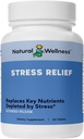 Natural Wellness Stress Relief – Formule de libération prolongée avec Magnésium, Valérien, Hops & Skullcap – Promotes Calme, Focus, Relaxation et Équilibre énergétique – Aide naturelle au sommeil et soulagement de l'anxiété – 60 comprimés