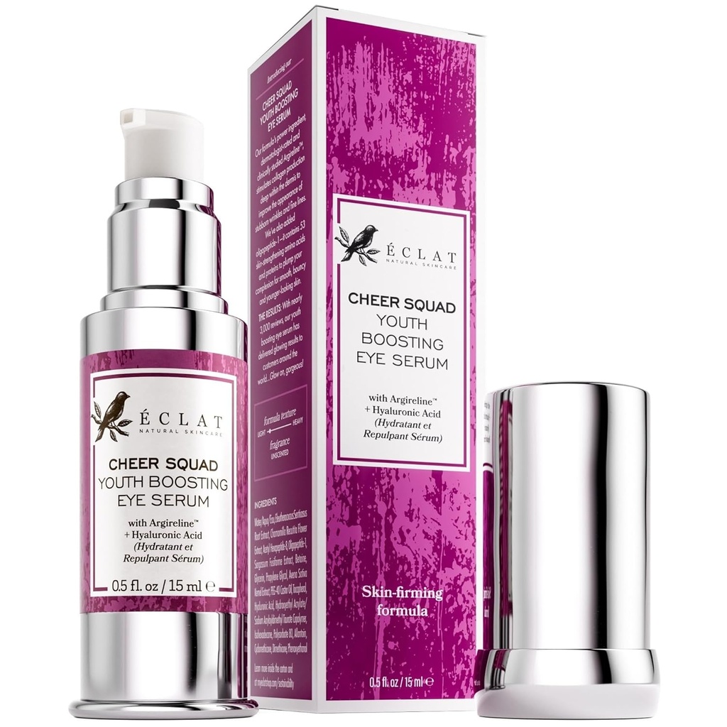 Eclat Skincare Eye Serum avec acide hyaluronique - Formule hydratante pour rides, lignes fines, sacs à pieds et à yeux Crows – Sérum léger pour cercles sombres et puffines – raffermissant et éclaircissant 0,5 fl oz
