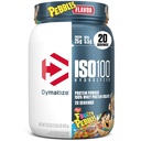Dymatize x Pois fruités ISO100 poudre de protéines de lactosérum, 25g de protéines, 20 portions, 5,5g BCAA, 120 Cal., sans gluten, 1g de gras, 1g de sucre, 2g de glucides