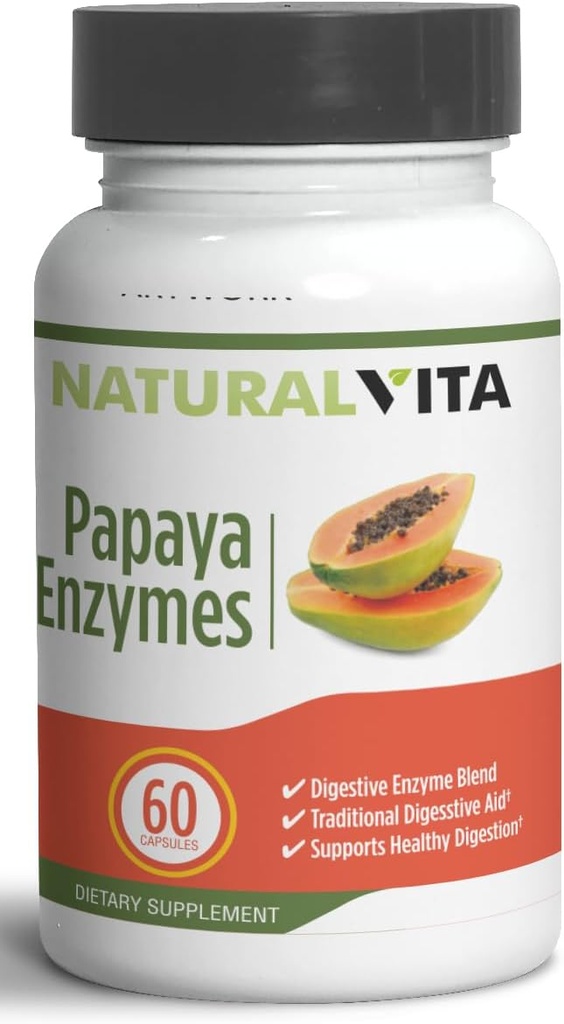 Générique Vita Papaya Enzymes, Aide au traitement digestif avec mélange d'enzymes, Supplément alimentaire, Nourrissez votre Gut avec notre mélange d'enzymes Papaya pour l'harmonie digestive et le bien-être.