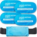 Paquet de glace en gel chaud et froid réutilisable (4 paquets) pour blessures - réglable et flexible pour les genoux, le dos, les épaules, les bras et les jambes - réutilisable