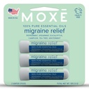 MOXE Relief de la migraine Inhalateurs nasaux, Huiles essentielles pour les maux de tête et le soulagement de la tension, Aromathérapie portable, Facile à utiliser, Pure et non dilué, Menthe poivrée, Spearmint, Eucalyptus, Arbre à thé, États-Unis Fabriqué, 3 Pack