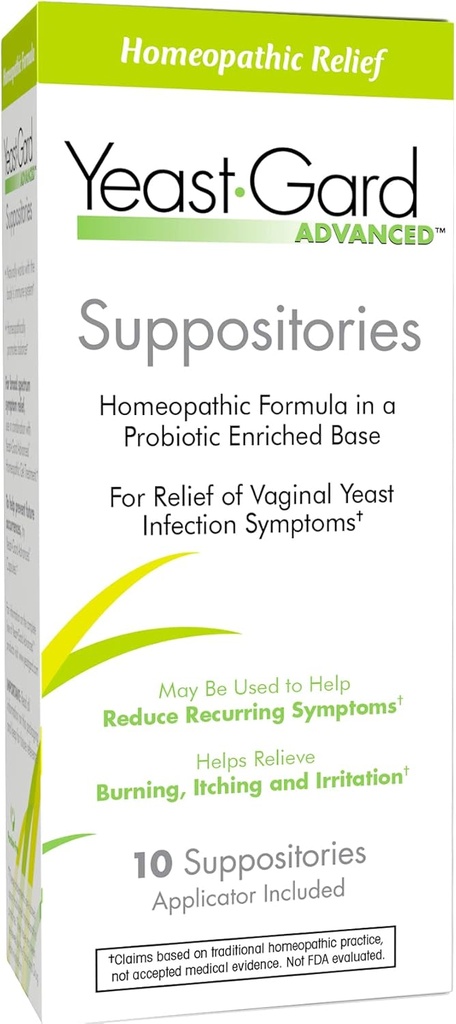 LevureGard Hypothèses vaginales de l'infection homéopathique avancée du levure - Boîte de 10 chiffres