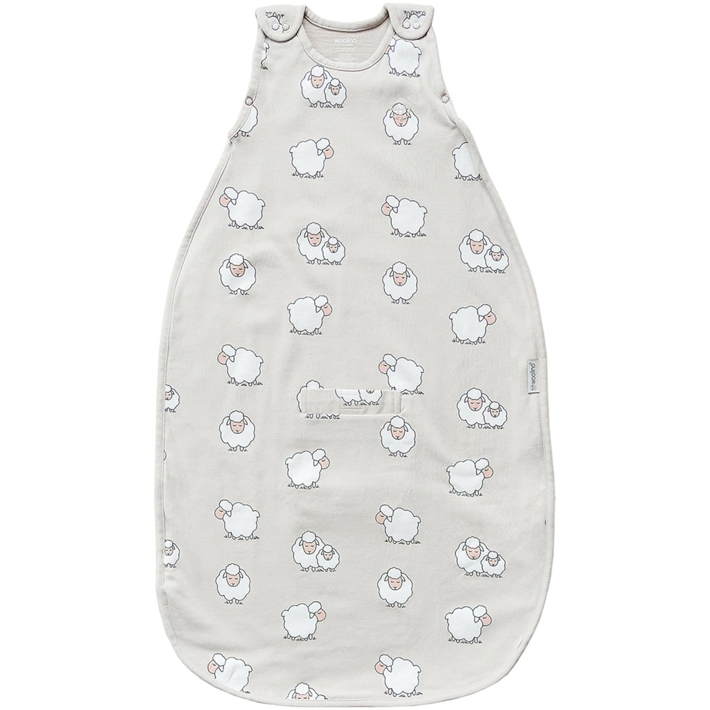 Woolino 4 Saison Sleep Sack - Ultimate Merino Wool and Bio Cotton Sleeping Bag - Sac de couchage universel à fermeture éclair à deux bras (2-24 mois) - Moutons