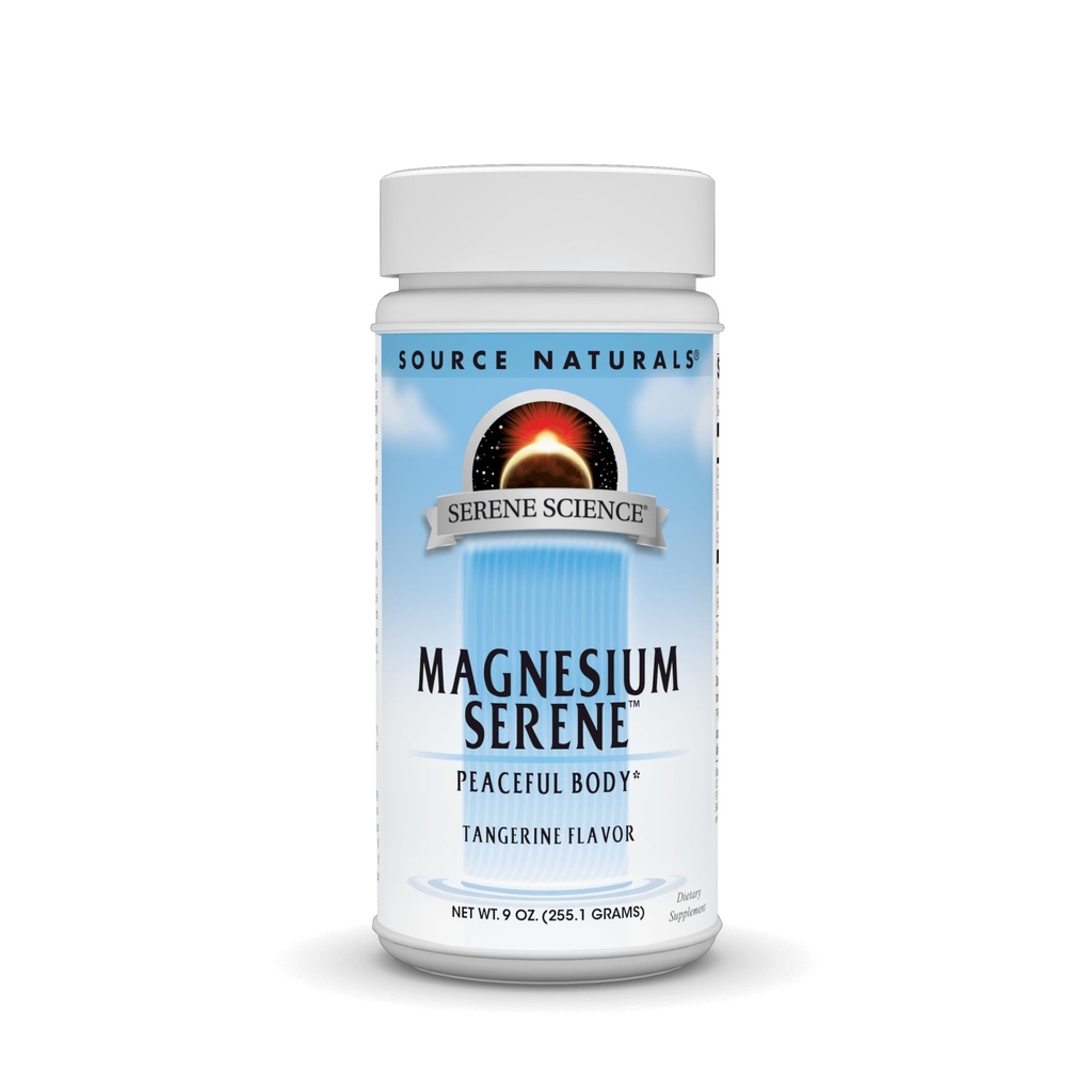 Source Naturelle Serène Science Magnésium Serène, Corps pacifique*, Aromatisé Tangerine - 9 Ounce Poudre