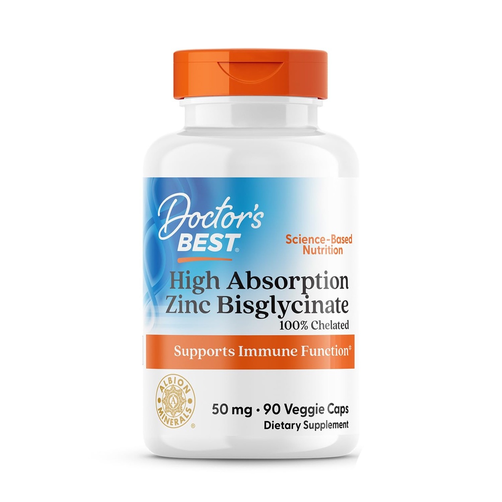Le meilleur haut taux d'absorption de Zinc Bisglycinate 50mg Haute puissance pour améliorer le système immunitaire Antioxydant VC, 90 Compte