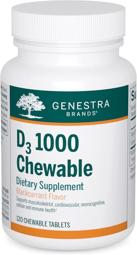 Genestra Marques D3 1000 Chewable (complément de vitamine D) 120 Comprimés Chewable (comprimés)