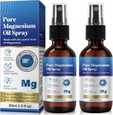 Générique 2 Pack Pure Magnésium Oil Spray, Magnésium Oil Spray, 100% Pure & Natural Bio Concentré Huile de Chlorure de Magnésium