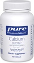 Encapsulations pures Calcium (Citrate) - Supplément pour le soutien de la santé des os, des dents, des colonies et des maladies cardiovasculaires* - avec citrate de calcium Premium - 60 capsules