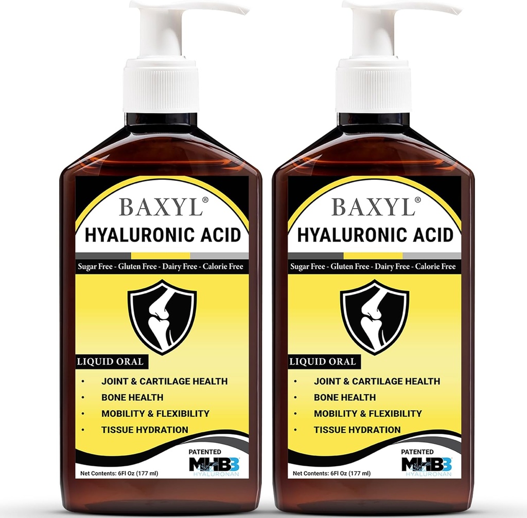 BAXYL Liquid Hyaluronan Acid Supplement for Joint Relief - 6 oz.(Pack of 2)