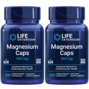 Extension de vie Magnésium Caps, 500 mg, Succinate de magnésium, Santé du coeur, Bons en santé, Soutien du métabolisme - Pack de deux - 2 x 100 Capsules végétariennes