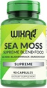Capsules de mousse de mer biologique - Bladderwrack avec les capsules de racine de Burdock - Irish Seamoss Pills - Plus fort que le gel de mousse de mer - Dr Sebi Inspiré - Poudre de mousse de mer crue - Irish Moss (90 capsules)