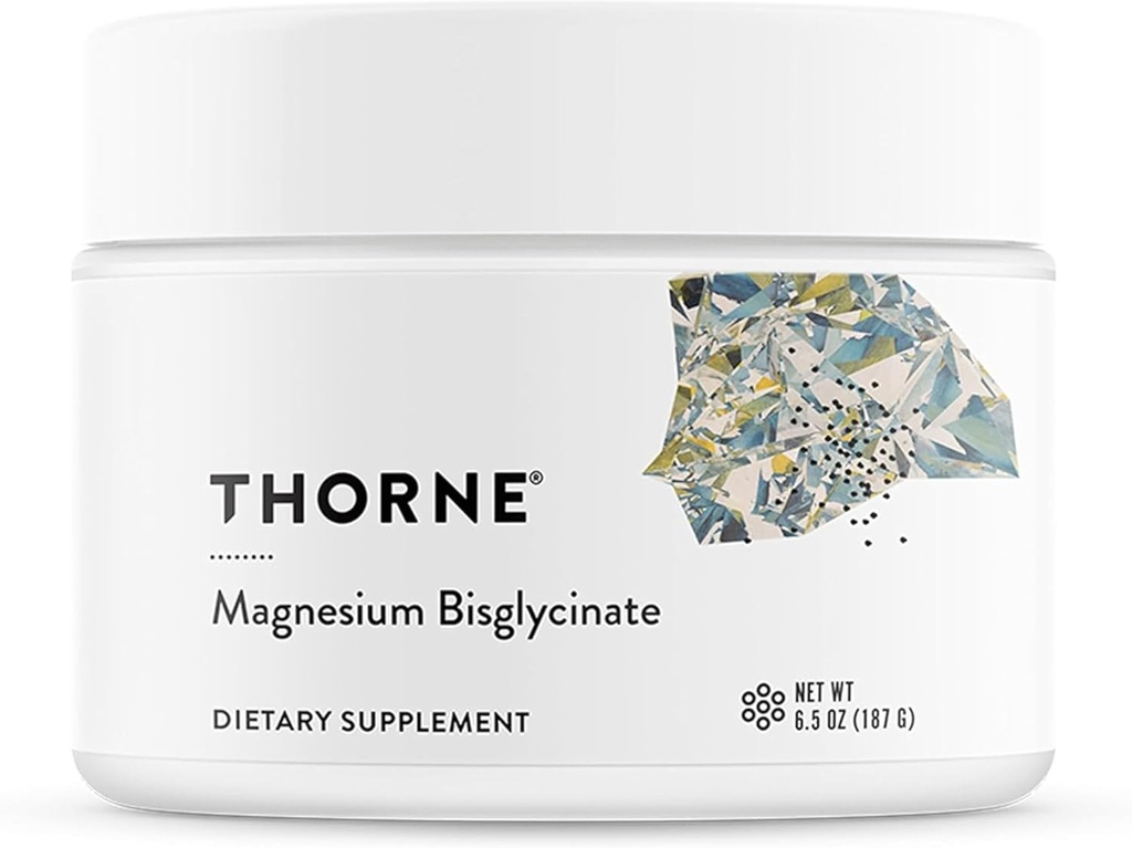 THORNE - Bisglycinate de magnésium - Formule de magnésium en poudre - Soutien Sommeil reposé, relaxation musculaire, santé cardiaque et métabolisme* - NSF certifié pour le sport - 60 portions - 6,5 Oz Jar