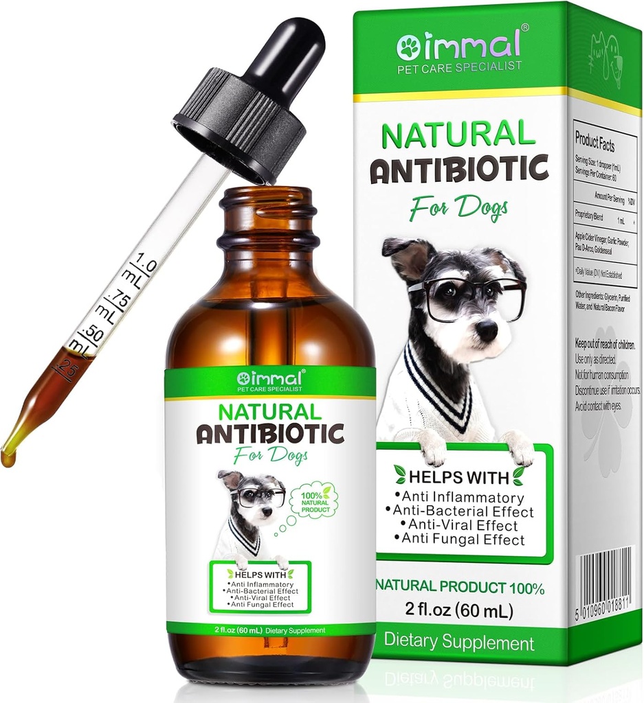Generic Antibiotics for Dogs, Dog Antibiotics, Dog Supplies Antibiotics, Natural Dog Antibiotics Supports Dog Allergy and Itch Relief, Dog Multivitamin for Pets-60ml / 2 Fl Oz