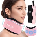 Atsuwell collier doux collier col cervical, collier réglable soutien avec pack de gel amovible, enveloppe de glace réutilisable pour la posture correcte, sommeil, rose