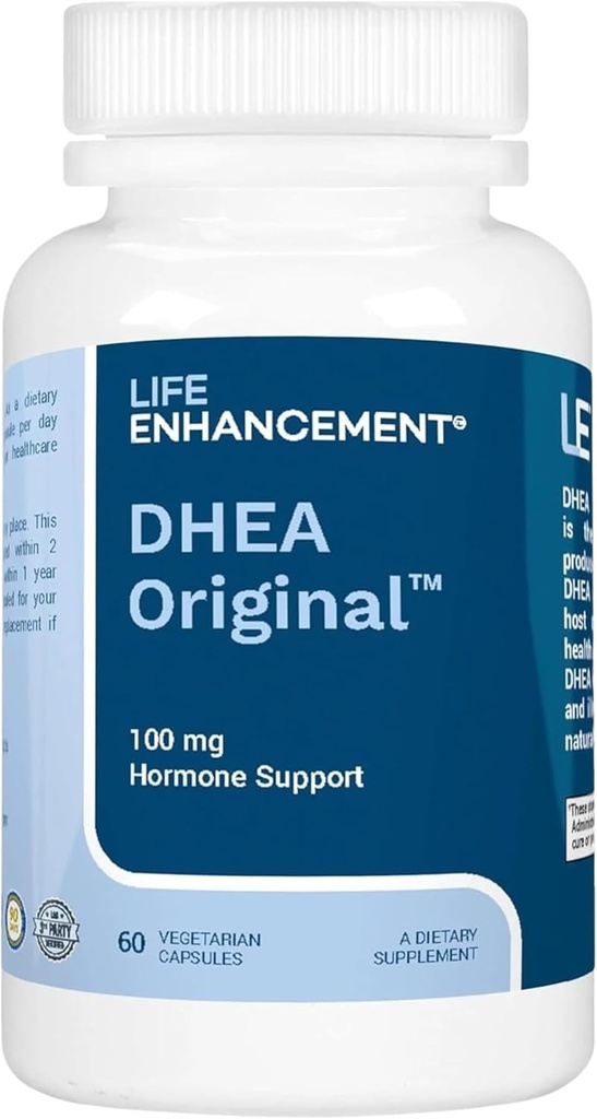Amélioration de la vie DHEA Original - 100 mg DHEA Supplément avec 10 mg de vitamine C- 60 portions