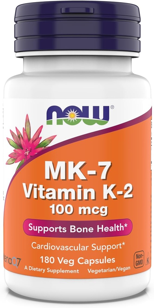 Suppléments, MK-7 Vitamine K-2 100 mcg, Soutien cardiovasculaire*, Soutien à la santé des os*, 180 gélules