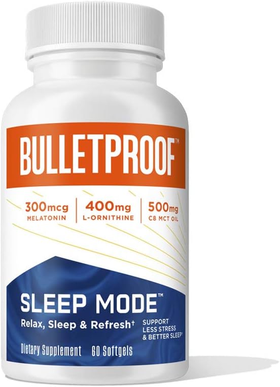 Softgels en mode sommeil à l'épreuve des balles, 60 comtes, supplément avec le cerveau Octane C8 MCT huile pour soutenir le sommeil