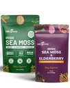 KIKI Green Sea Moss Powder Bundle - Immune Support Superfood Complex 8 oz, 6 oz - Raw Sea Moss, Burdock Root, Bladderwrack, Elderberry Extract - pour Immunity Boost, Energy & Health Support