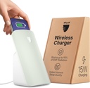Chargeur sans fil Elvy Fast Qi pour téléphones cellulaires - Conçu avec la technologie de gestion EMF pour le chargement amélioré, le blindage environnemental avancé, laboratoire testé par Ordos Tech, 2023 (Mint Green)