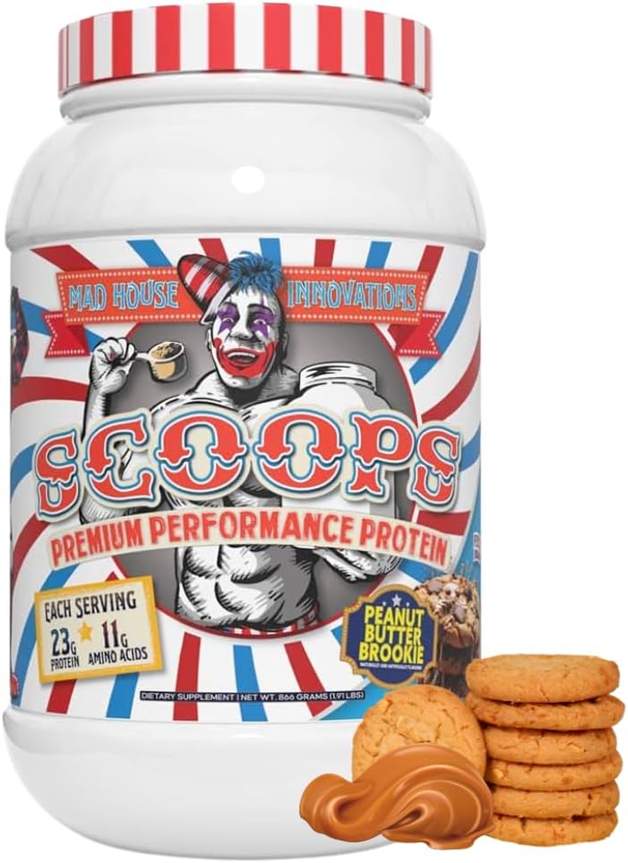 Beurre d'arachide Brookie Aromatisé Isolé, concentré et hydrolysé poudre de protéines de lactosérum - Faible dans le sucre, les glucides et les graisses 2LB Tub, 23G de protéines Meilleur pour les muscles maigres 26 portions