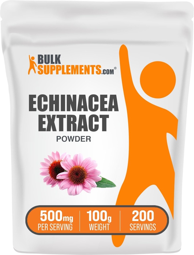 BulkSupplements.com Echinacea Extract Powder - Echinacea Extract, Herbal Supplement for Immune Support - Vegan & Gluten Free, 500mg per Serving, 100g (3.5 oz) (Pack of 1)