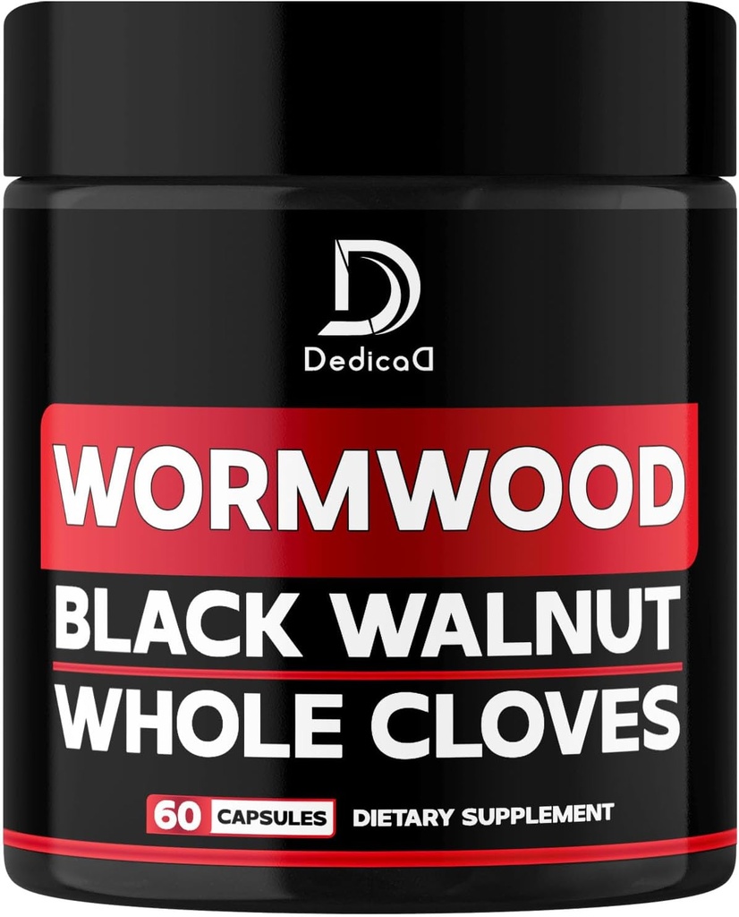 1500mg Wormwood Capsules avec Black Walnut & Cloves - Artemisia Annua Supplément pour l'immunité - 60 Capsules Vegan